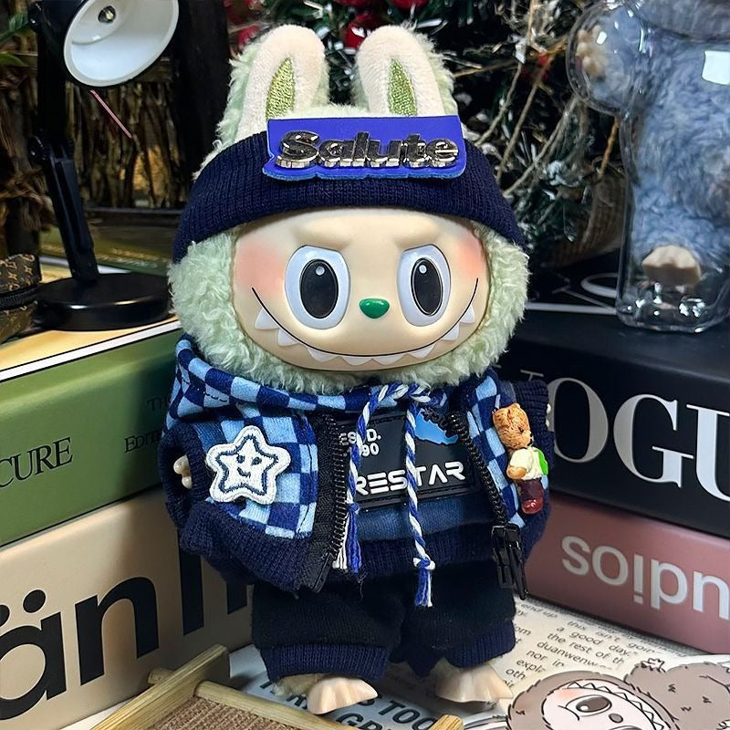 Labubu Blue Cozy Hoodie Outfit Collection